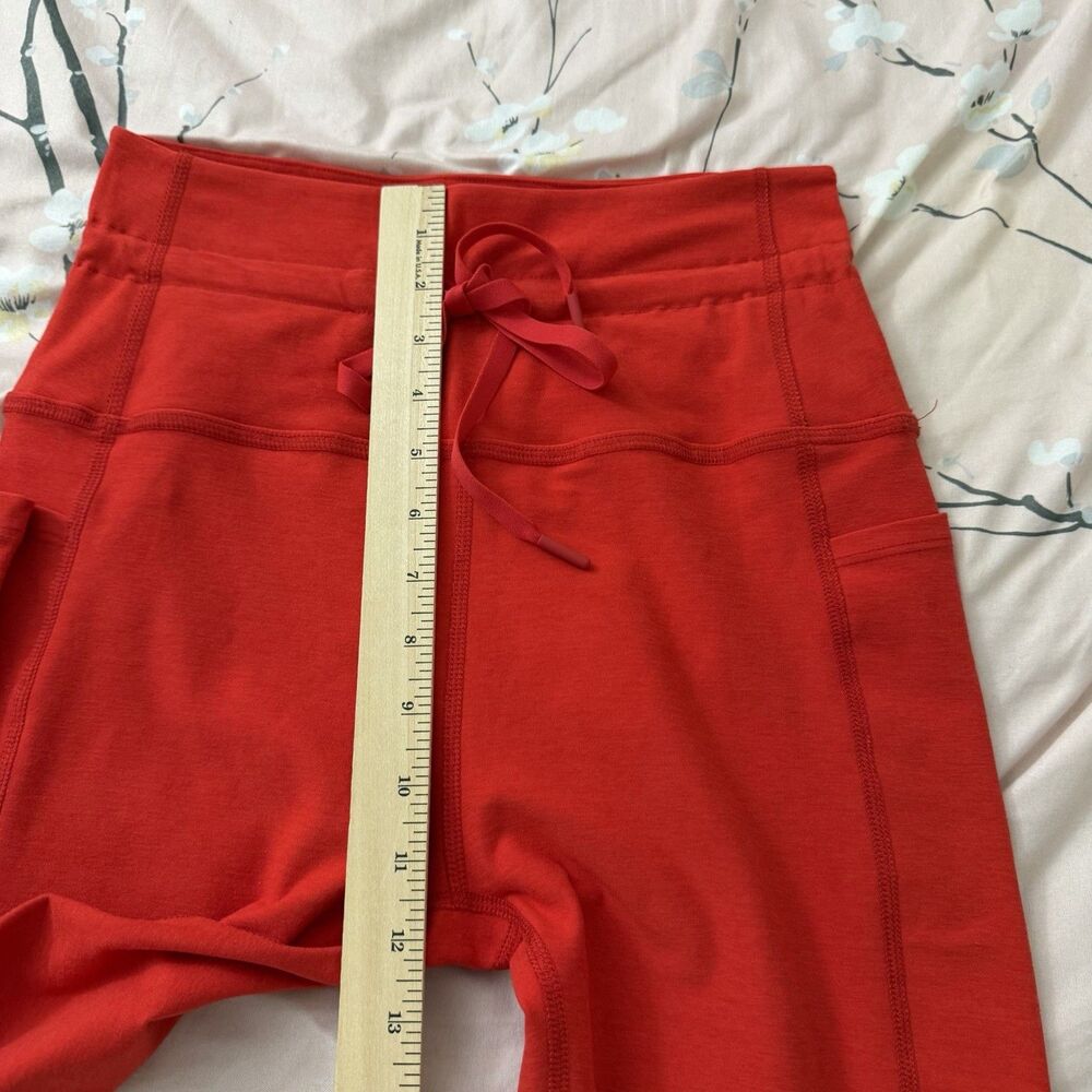 Beyond Yoga Leggings Womens Large Red Spacedye Go Pocket Midi Length High Rise - Picture 9 of 10